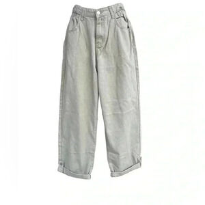 J.ING womens khaki baggy pants 98% cotton elastic at waist stylish sz L